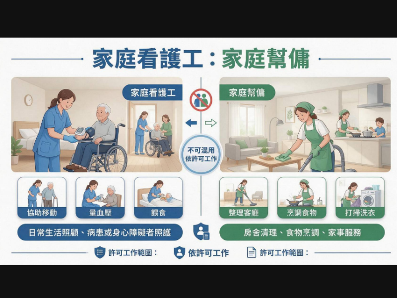 你請對了嗎？「家庭看護工」、「家庭幫傭」工作內容、申請資格與費用大不同